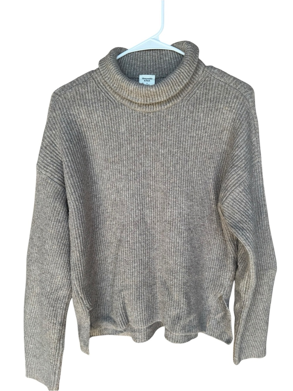 Abercrombie & Fitch Taupe Ribbed Turtleneck Sweater